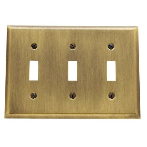 Baldwin Estate 4772.030.CD Square Beveled Edge Quad Toggle Switch Wall Plate in Polished Brass 4.5x8.12 